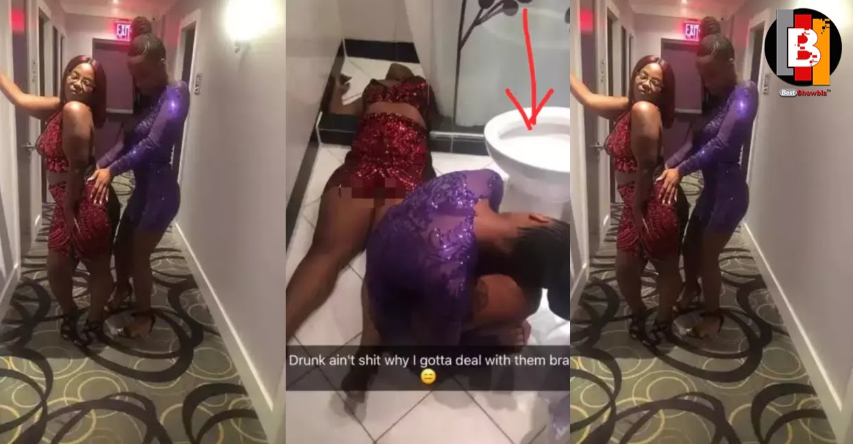 See The Awkward Place These 2 slay queens Ended Up After Getting Drunk At A Party