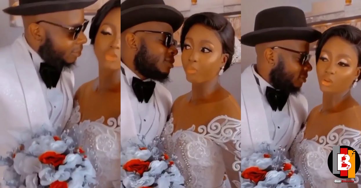 Hilarious moment bride Refused to Kiss groom because of her makeup