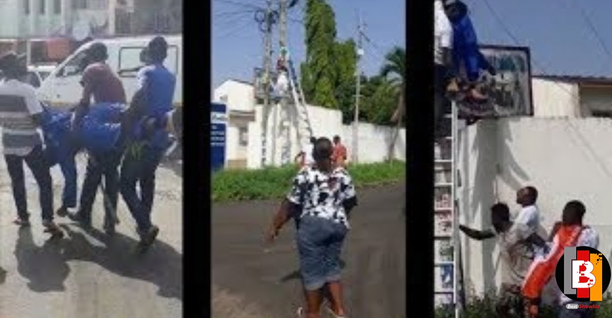 Young Man Dies On An Electric Pole While Fixing Party Flag