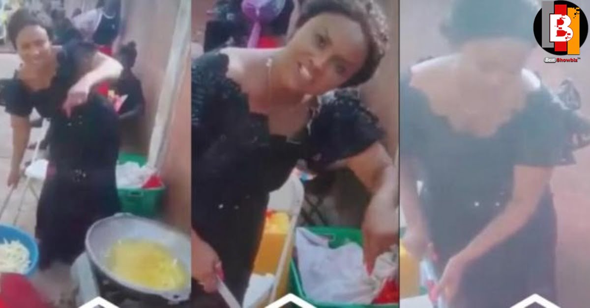 Mcbrown puts her fame down and helps cooking at a funeral in a new video