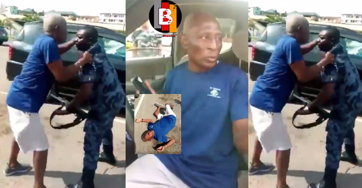 Police Officer Knocks Oldman To The Floor During a Heated Argument. - Video