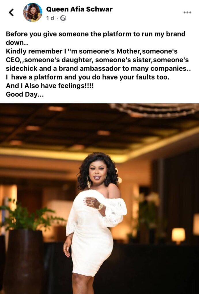 "Before you try to bring me down, remember I am someone's Mother"- Afia Schwarzenegger