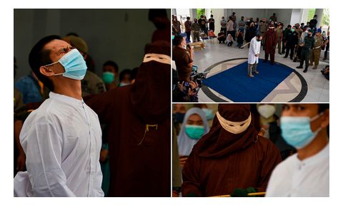 2 gay men caned 77 times each after being caught having s3kz in Indonesia - Video