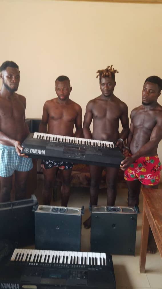 4 Young men arrested for stealing church instruments - Photos