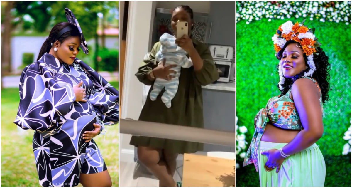 Akosua Vee shows her baby boy for the first time in new video