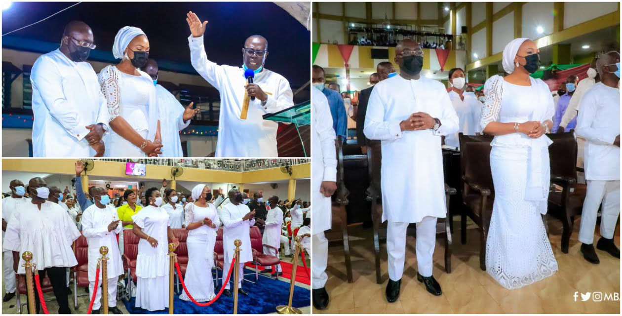 Vice President Bawmia and his wife Goes to Church to receive blessings on 31st December despite been Muslim (photos)