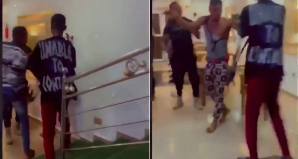Young man receives beatings of his life after allegedly making a fake business transfer - Video
