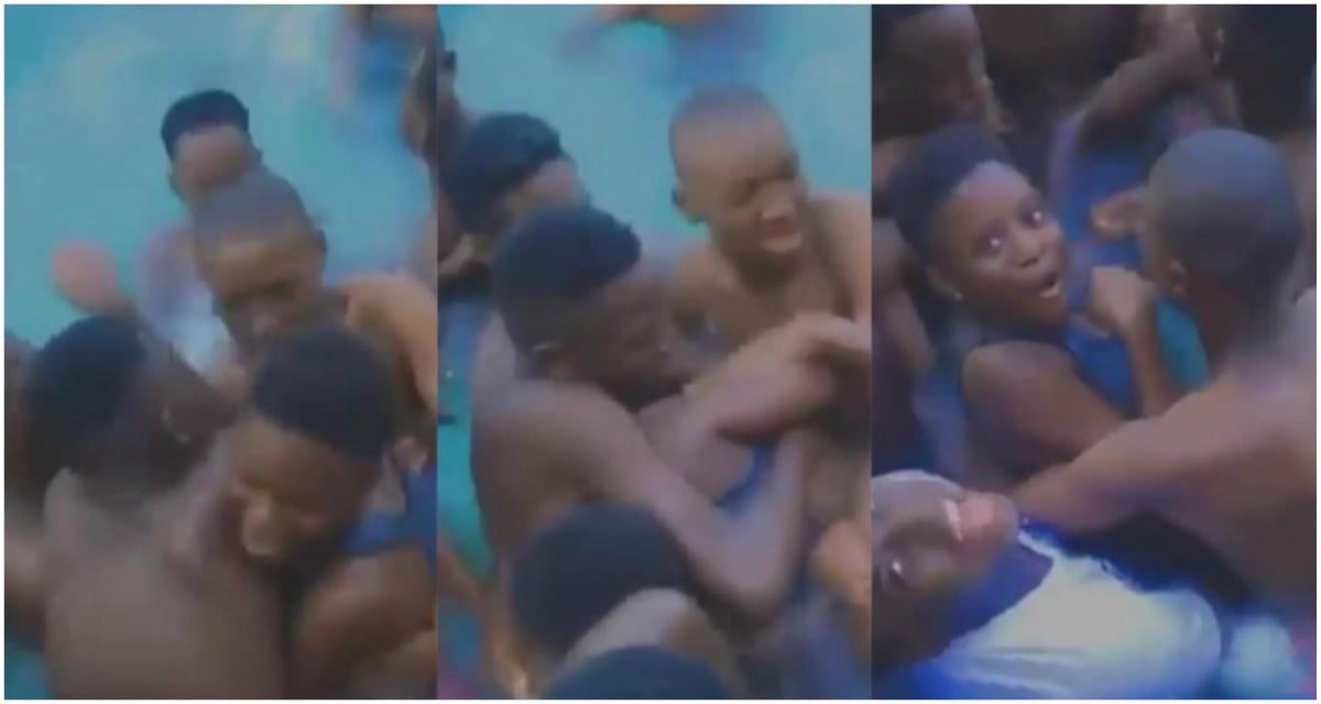 Lady almost "eaten" after she went swimming with a group of boys (video)