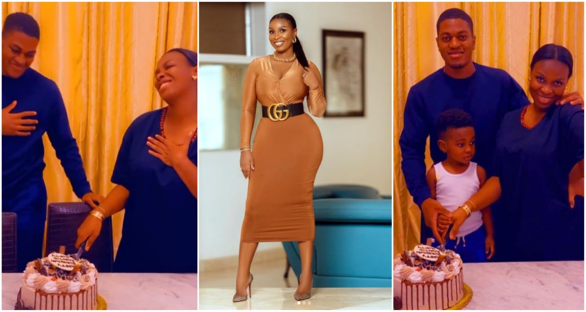 Watch as John Dumelo's wife, Gifty cuts her birthday cake with Mahama's son, Sharaf