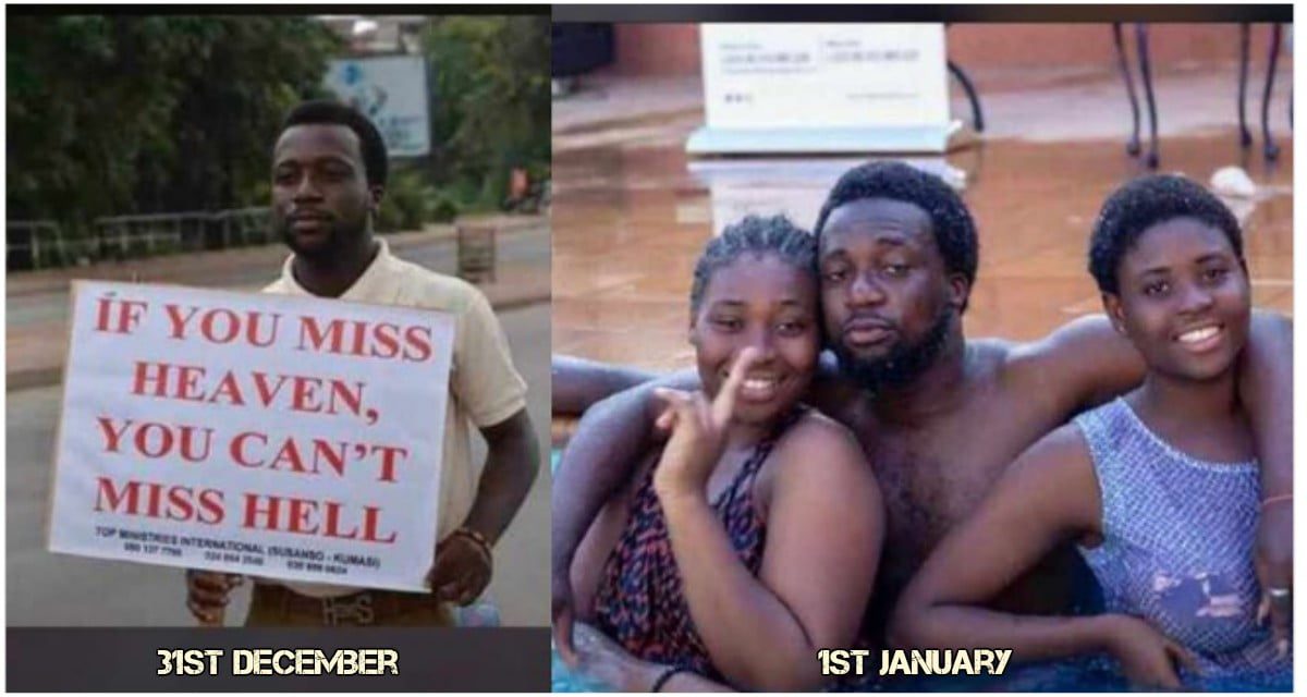 Man Goes back to sinning on 1st January after preaching on 31st December (photo)