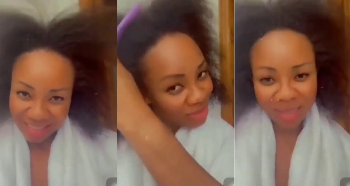 Serwaa Amihere shows off her real face without makeups and wig in new video
