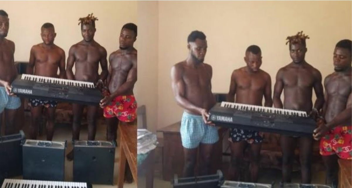4 Young men arrested for stealing church instruments - Photos