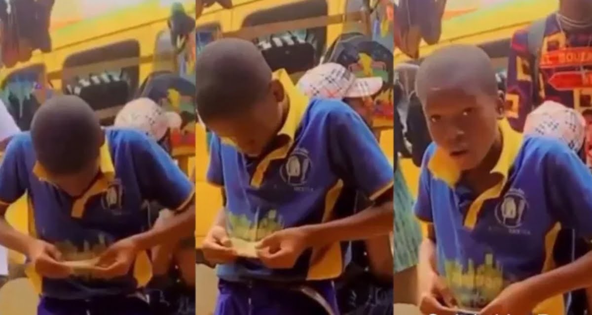An underage student caught rolling weed to smoke - watch video