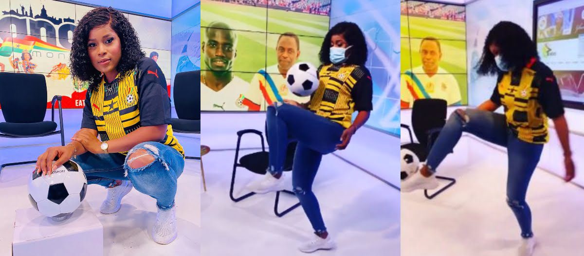 "Can black stars include me in their team"- Berla Mundi asks as she shows football skills (video)