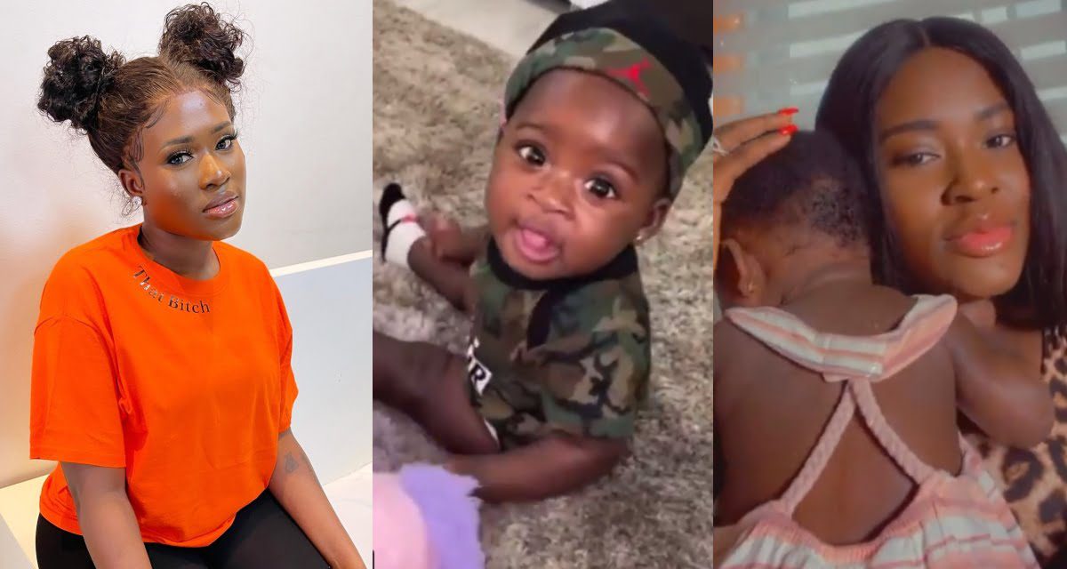 In this new video, Fella Makafui is seen doing mummy duty with her daughter Island.