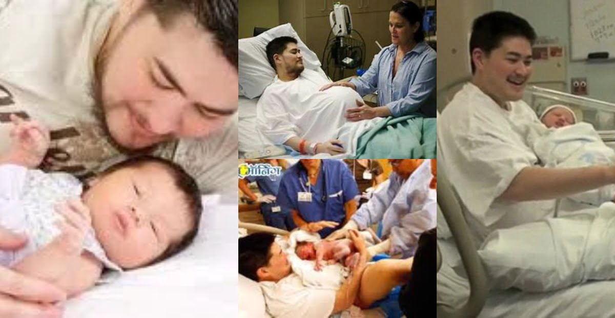 Meet the man who got pregnant and gave birth for his wife because she was barren (photos)