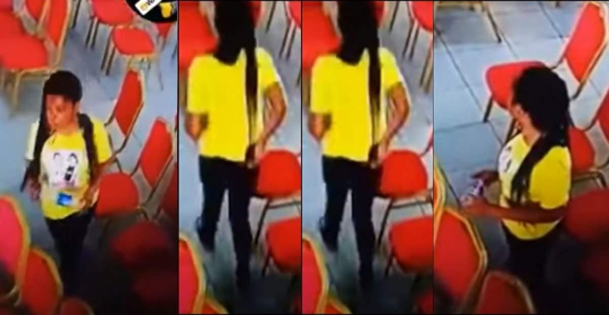 Pretty Lady Caught stealing phone in Church (video)