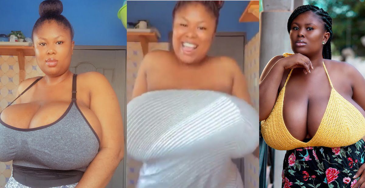 Queen Paticia causes a stir on social media after shaking her massive melons in a new video
