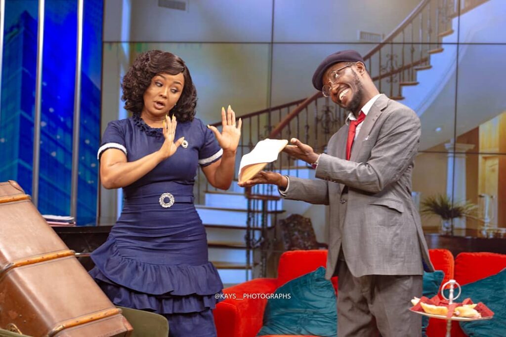 Nana Ama Mcbrown catches Teacher Kwadwo lying to the public and exposed him (video)