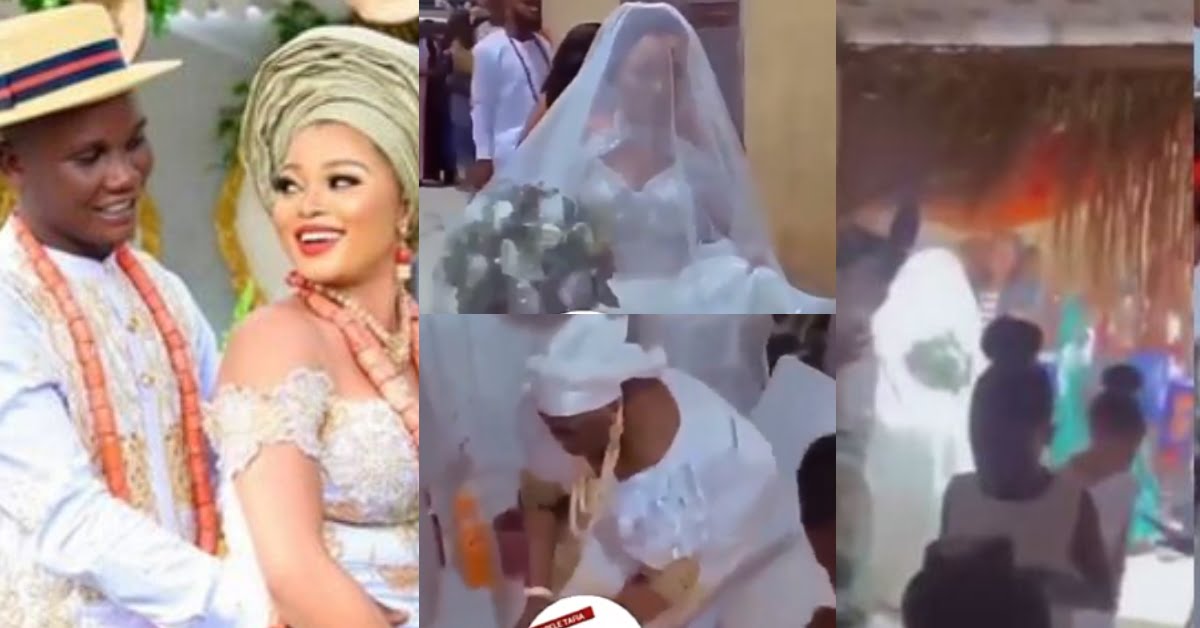 Couple trends online after they had their wedding in a shrine instead of a church (video)
