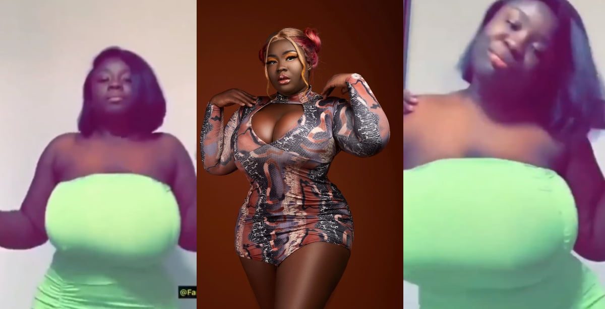 Maame Serwaa does a seductive dance in a new video shaking her massive chest