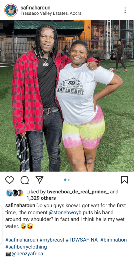Stonebwoy made me Wet for the first time when he put His hands around My shoulders” – Safia Haroun claims