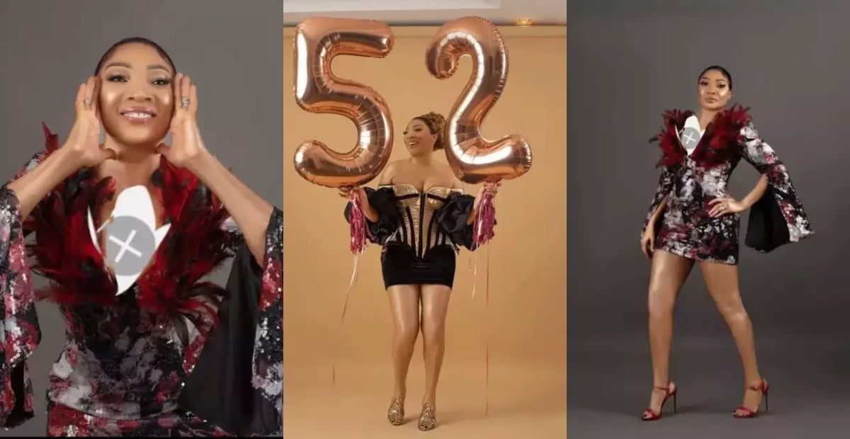 52 years old woman causes stir online with her beautiful birthday pictures.
