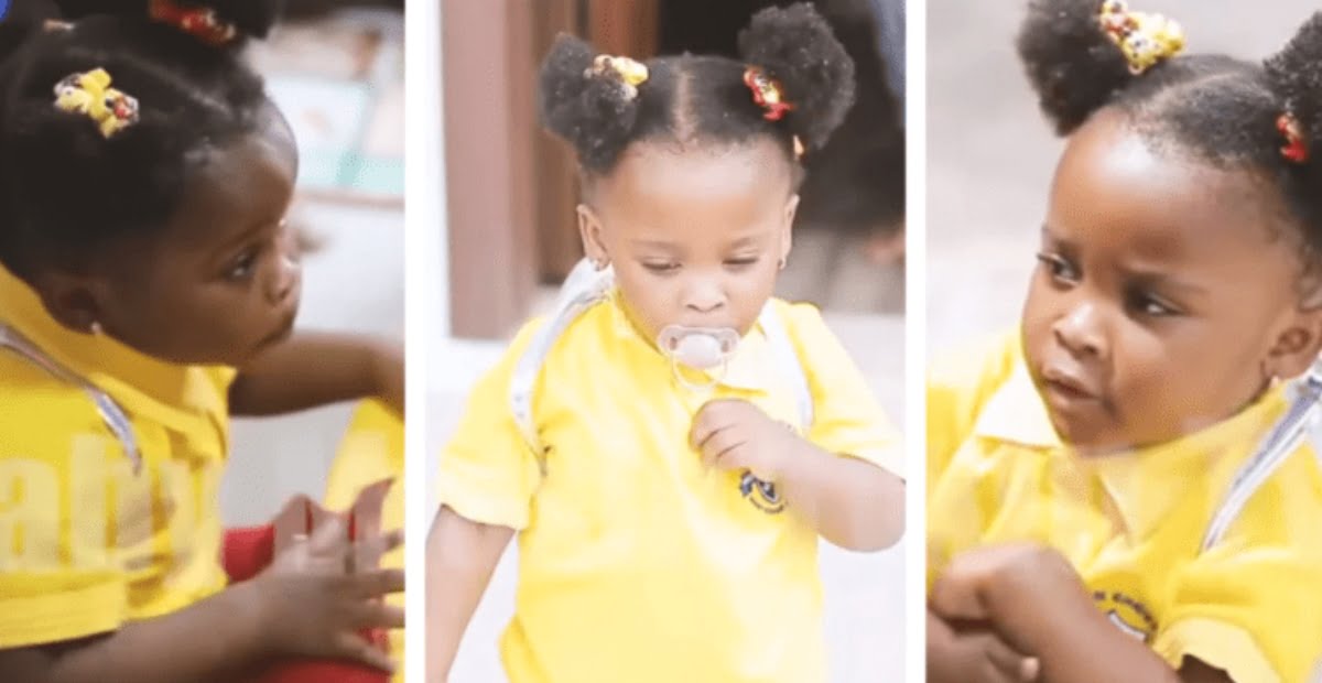 See video of Baby Maxin's first day at school (video)