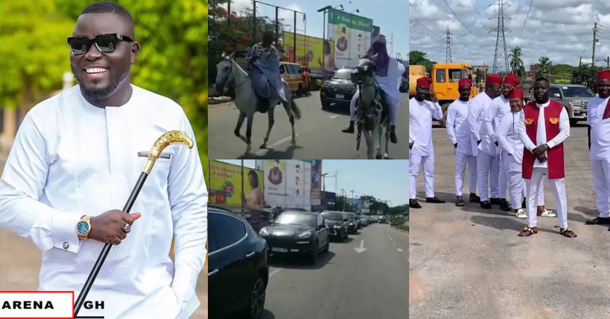 Dr Pounds challenges #Kency as he shuts down Cape Coast with long Wedding Convoy of Posh Vehicles - Videos