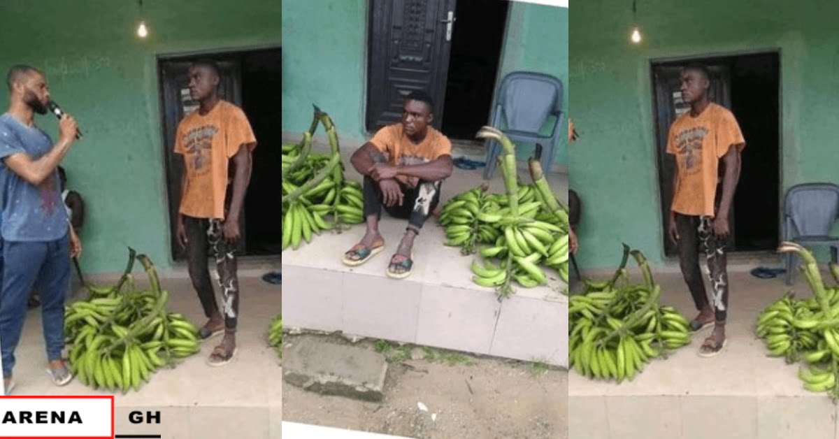 "I stole the plantain to sell and give my girlfriend to do make-ups"- Plantain Theif says after he was caught.