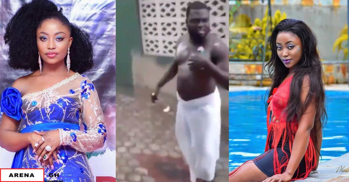 Kumawood actress Joyce Boakye fights with Ewe Preist who came to her house to curse her (video)