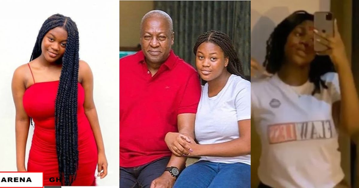 Mahama's daughter stuns social media by sharing a photo of herself in panties only.