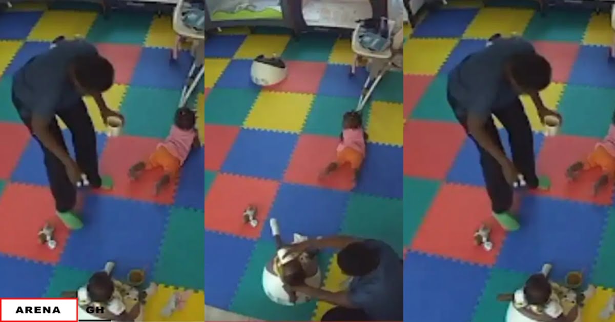 Sad Video: CCTV camera reveals the moment a caregiver k!lled an 11-month-old baby with food