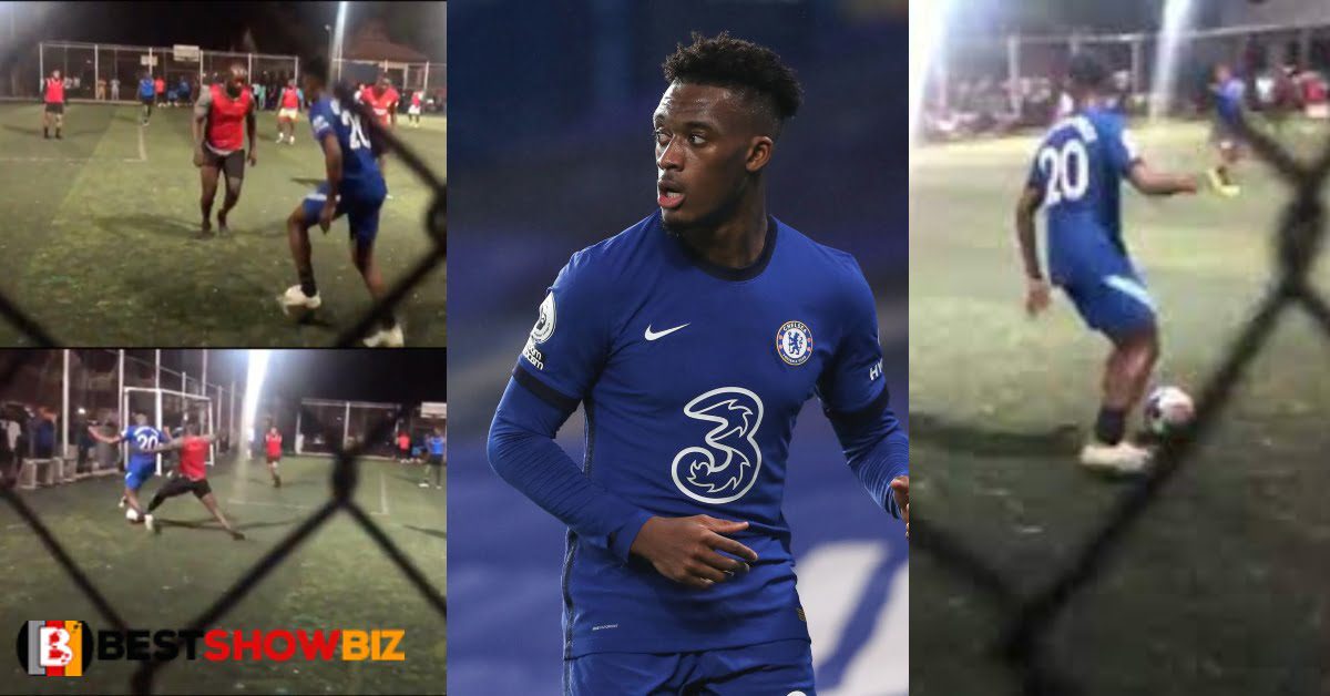 Callum Hudson-Odoi humiliates local players with his football skills as he plays with King Promise in a new video