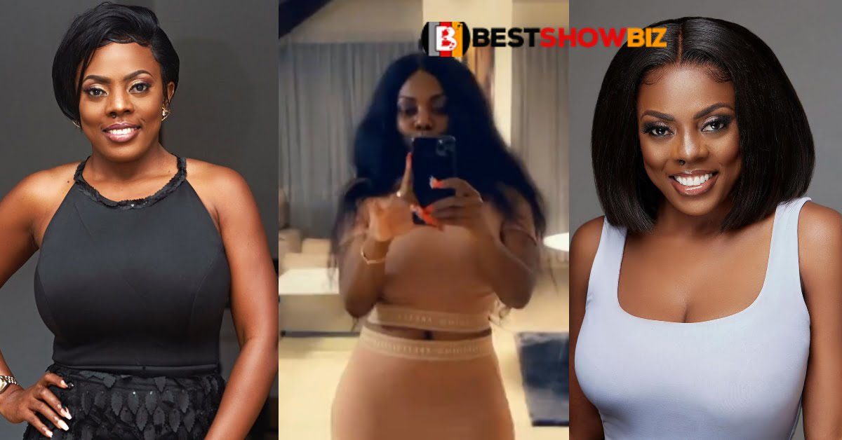 Nana Aba Anamoah displays her curves and lavish living room in a new video