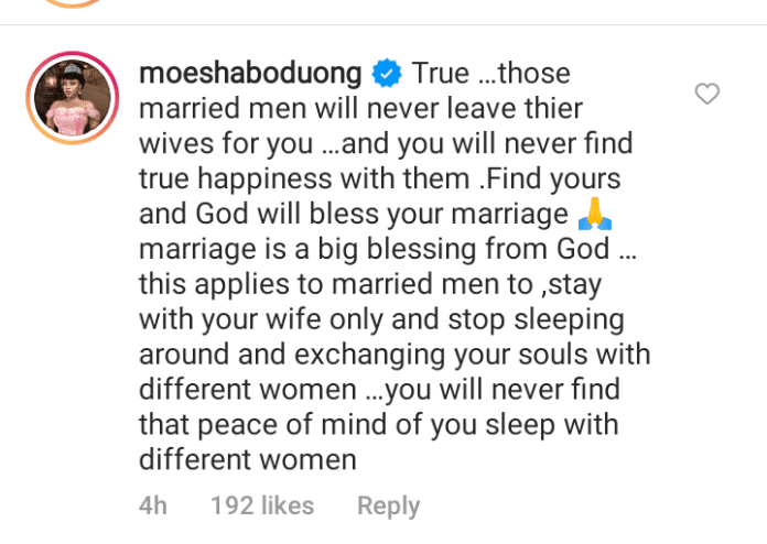 Married men will use and dump you - Experienced Moesha advises young girls