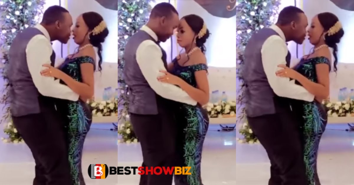 Watch the moment bride snubs husband's attempt of kissing her when asked to kiss the bride - Video