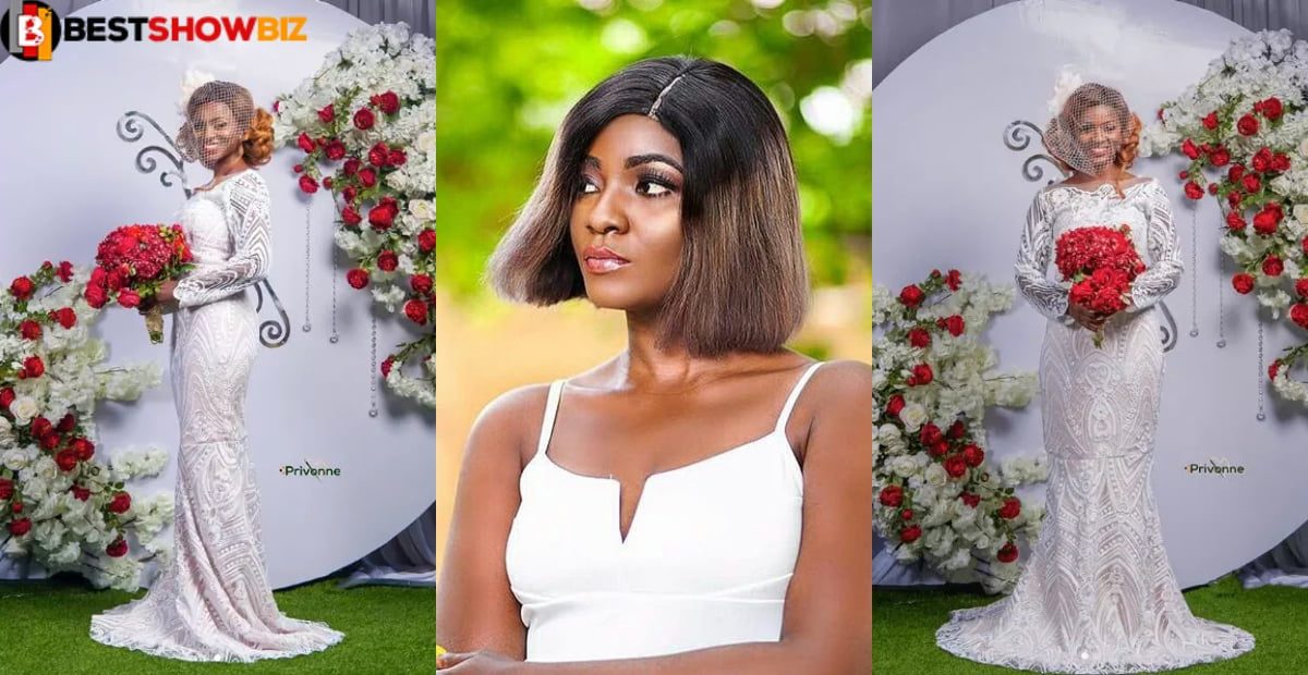 Ahoufe Patri thrill fans with her beautiful wedding gown photos