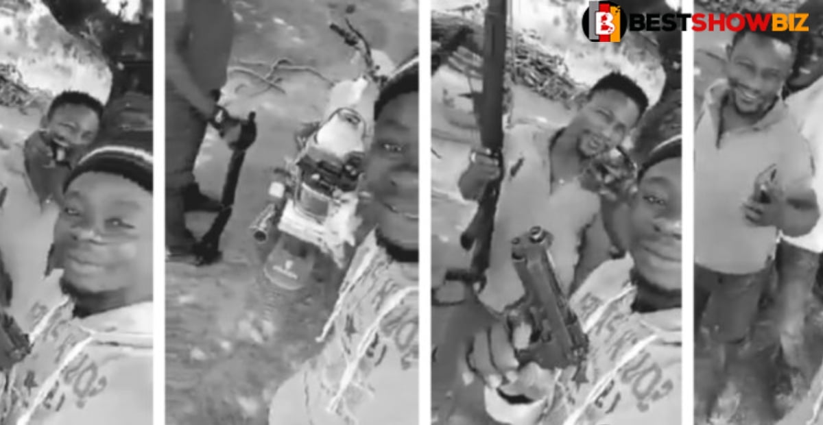 4 armed robbers spotted with motorbikes and guns warning Ghanaians in new video