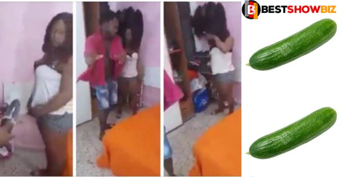 Man in shock after finding a cucumber in condom at his girlfriend's room (video)