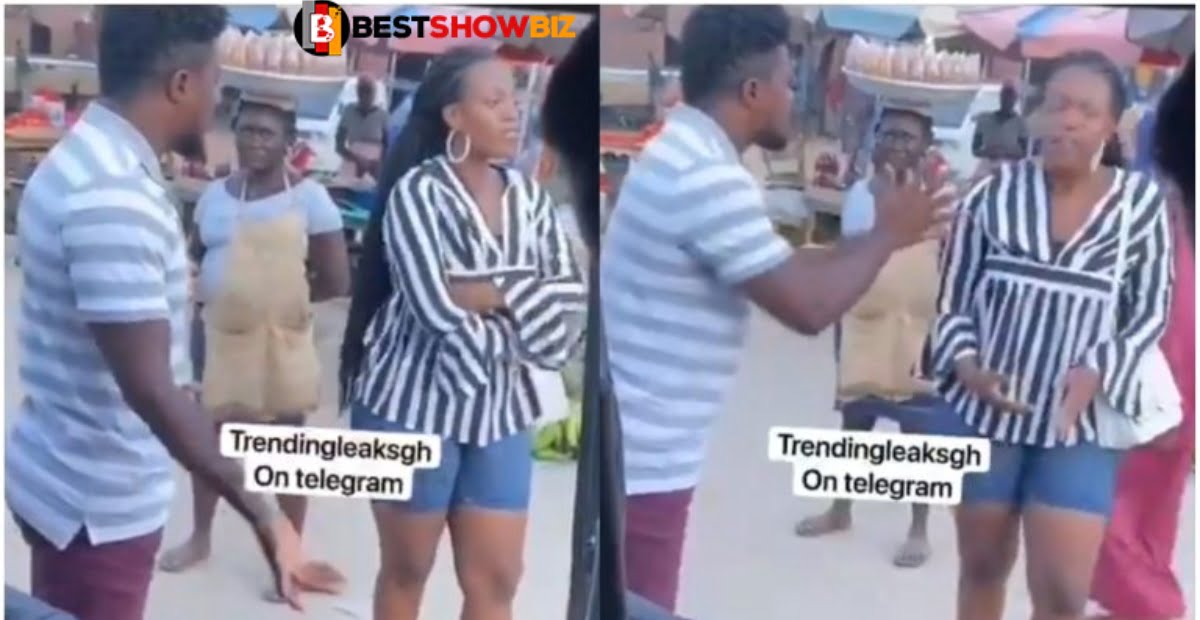 "I don't sit in Trotro, I want uber"- Lady embarrasses boyfriend on the streets