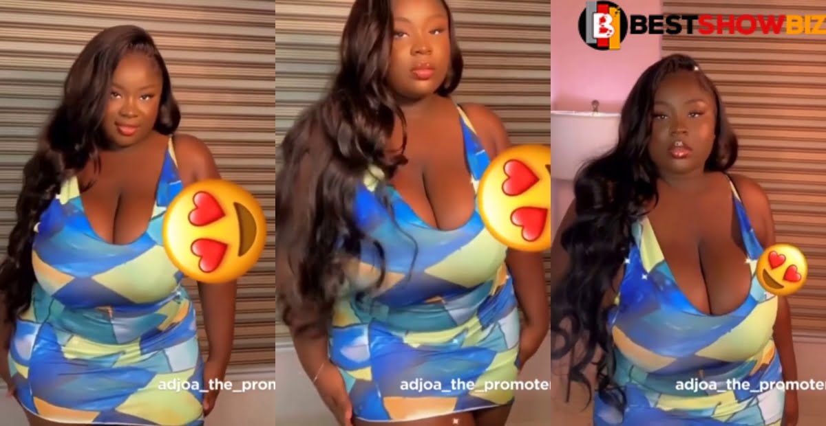 New Video of Maame Serwaa modeling with her huge melons causes stir online (video).