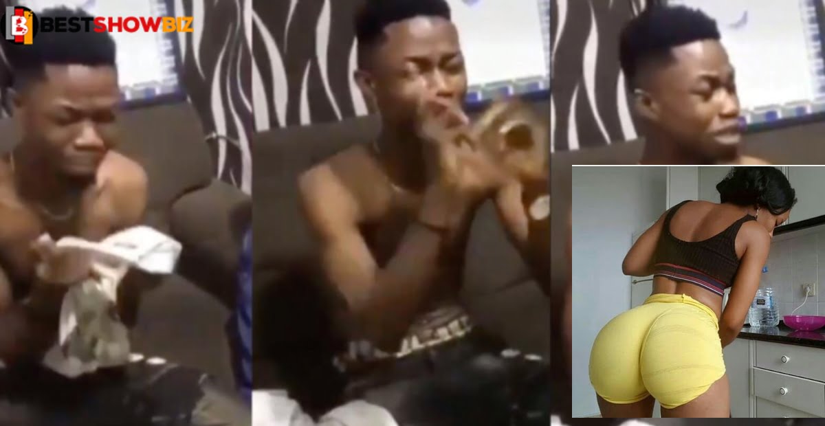 "I dropped out of school to pay your fees"- Young man cries after his girl broke up with him (video)