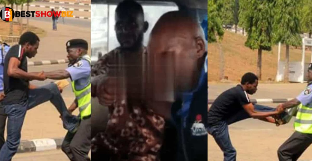 Trotro Mate fights policeman in public over refusal to pay fare (video)