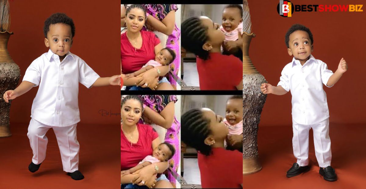 Regina Daniels shares 'before and after' videos of her son to mark his first birthday