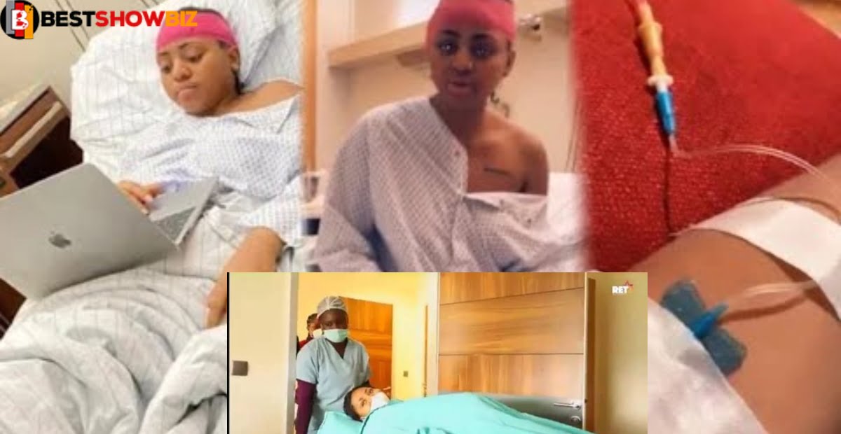 Sad: Regina Daniels admitted to the hospital again after surgery.