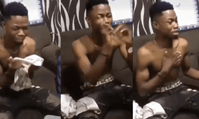 "I dropped out of school to pay your fees"- Young man cries after his girl broke up with him (video)
