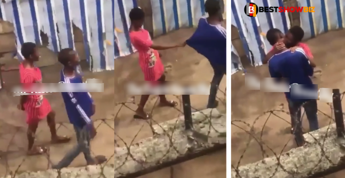 Children of today: See what this young lovers were doing at someone's backyard (video)