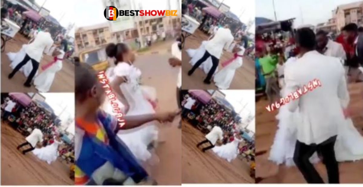 Bride runs off from her wedding after she discovered her husband slept with his ex the day before (video)