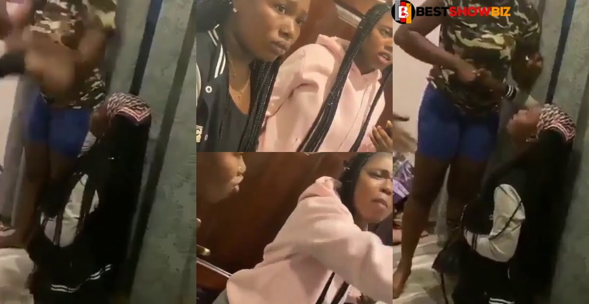 "I will sl@p you if you touch her"- man warns girlfriend after he was caught cheating with side chic (video)
